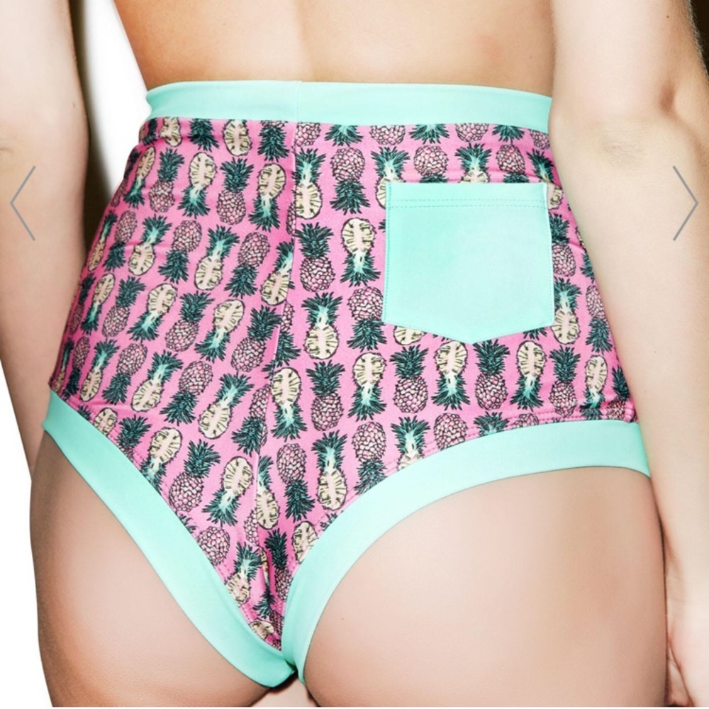 Lolli High Waisted Cheeky Pineapple Swim Bottom S